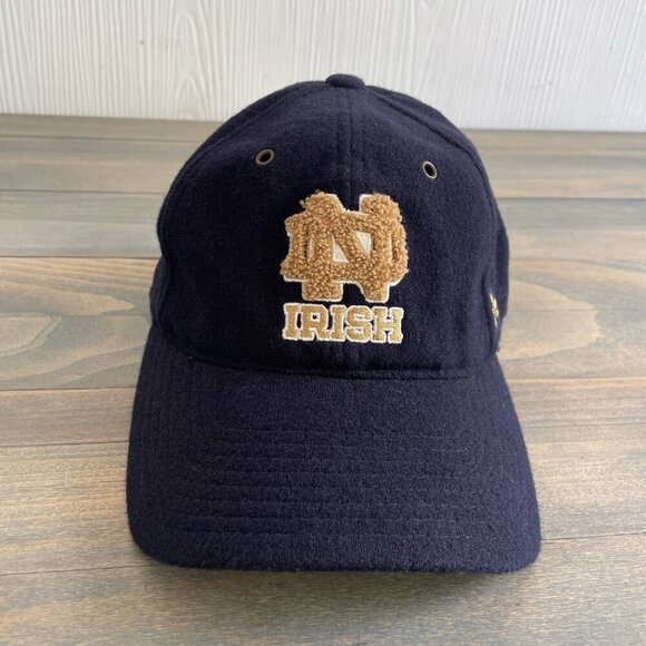 Adidas 1842 Vintage Notre Dame Fighting Irish Blue Stretch Fitt Hat OSFM (VV) - Picture 2 of 9